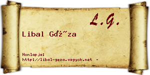 Libal Géza névjegykártya